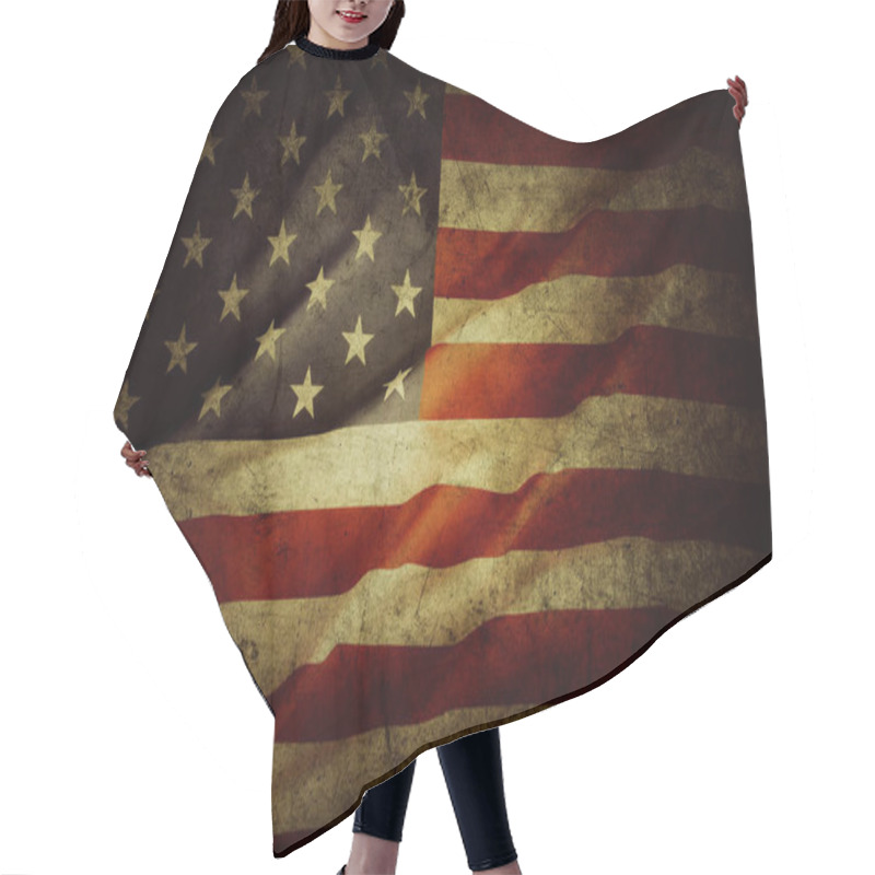 Personality  Grunge American Flag Hair Cutting Cape