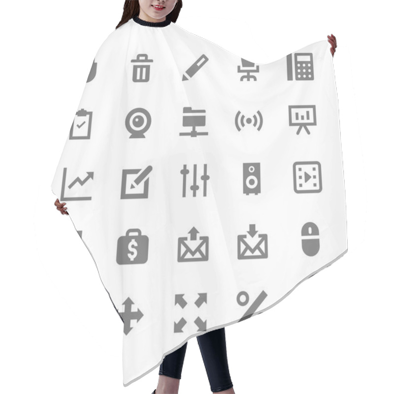 Personality  Business And Office Vector Icons 5 Hair Cutting Cape