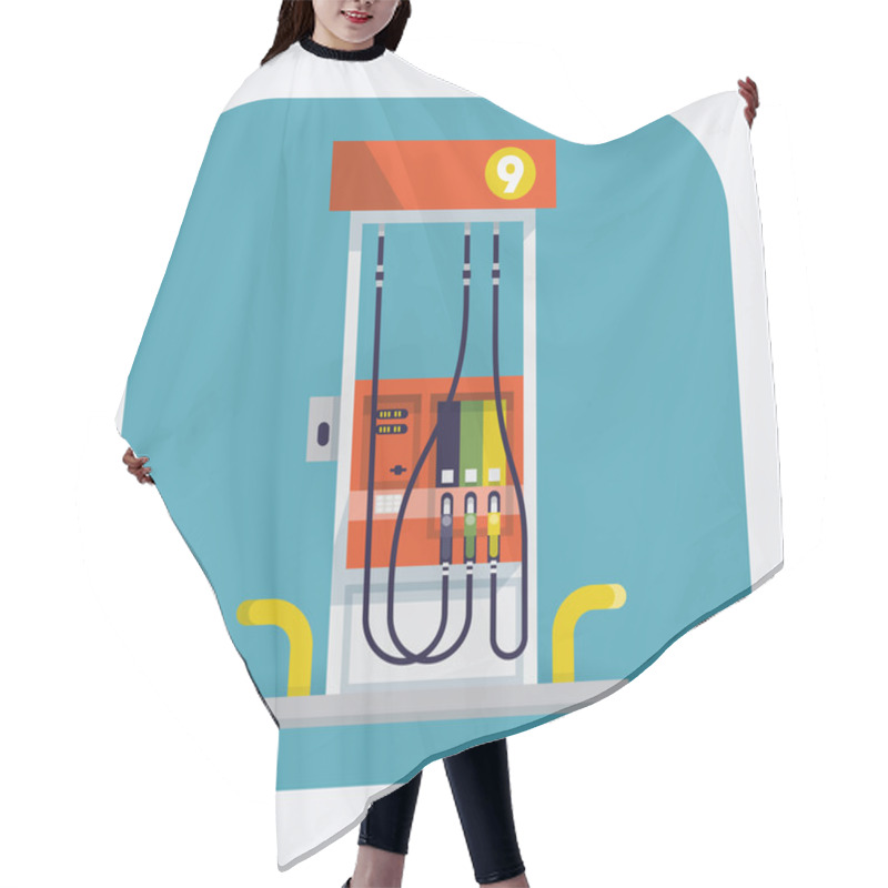 Personality  Modern Gas Station Pump Hair Cutting Cape