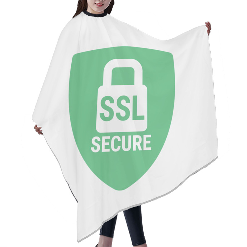 Personality  Global SSL Security Icon. Safe And Secure Web Sites On The Internet. SSL Certificate For The Site. Advantage TLS. Closed Padlock On A Green Shield. Material Design Icon. Vector Illustration. Hair Cutting Cape