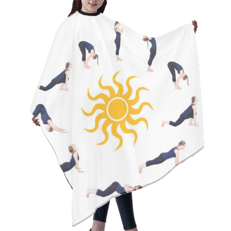 Personality  Steps Of Yoga Surya Namaskar Sun Salutation Hair Cutting Cape