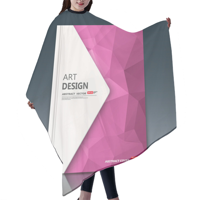 Personality  Abstract Composition. Purple Garnet Construction. White Triangle Section Trademark. A4 Brochure Title Sheet. Creative Figure Logo Icon. Commercial Offer Banner Form. Ad Flyer Fiber. Headline Element. Hair Cutting Cape