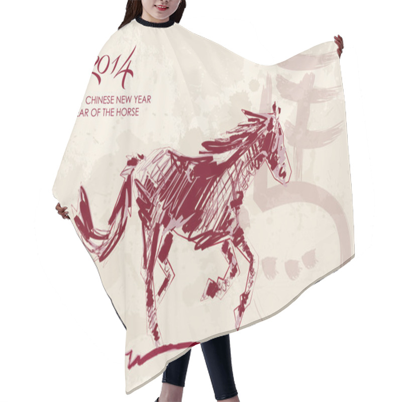 Personality  Chinese New Year Of The Horse Brush Style Shape File. Hair Cutting Cape