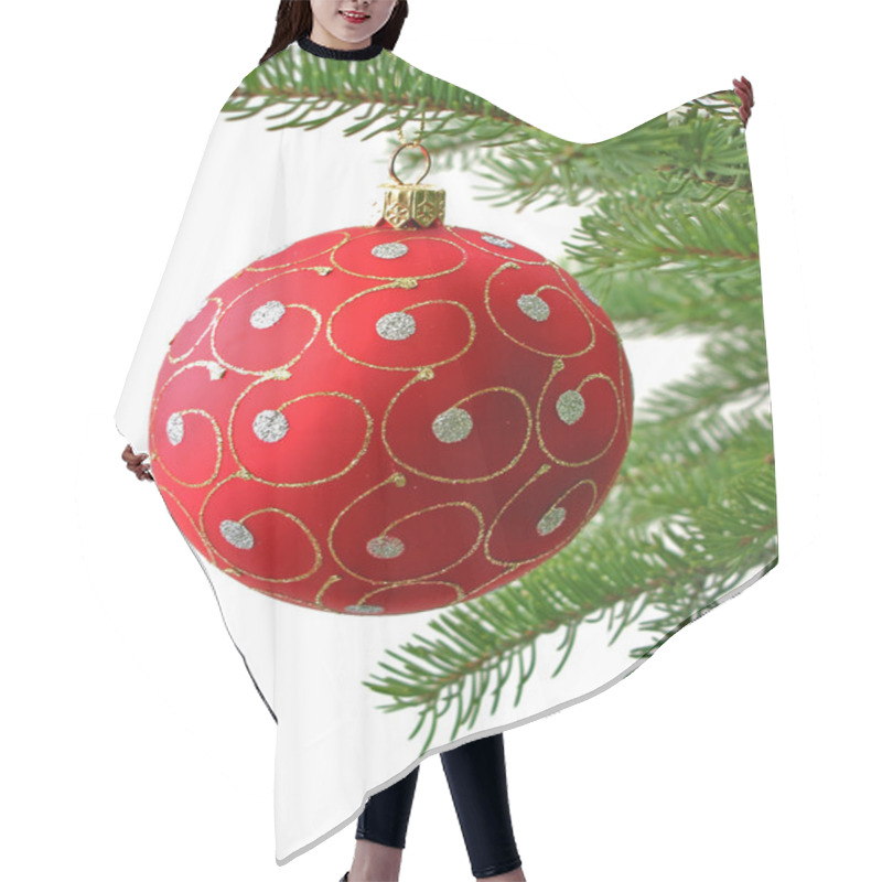 Personality  Red Christmas Ball Hair Cutting Cape