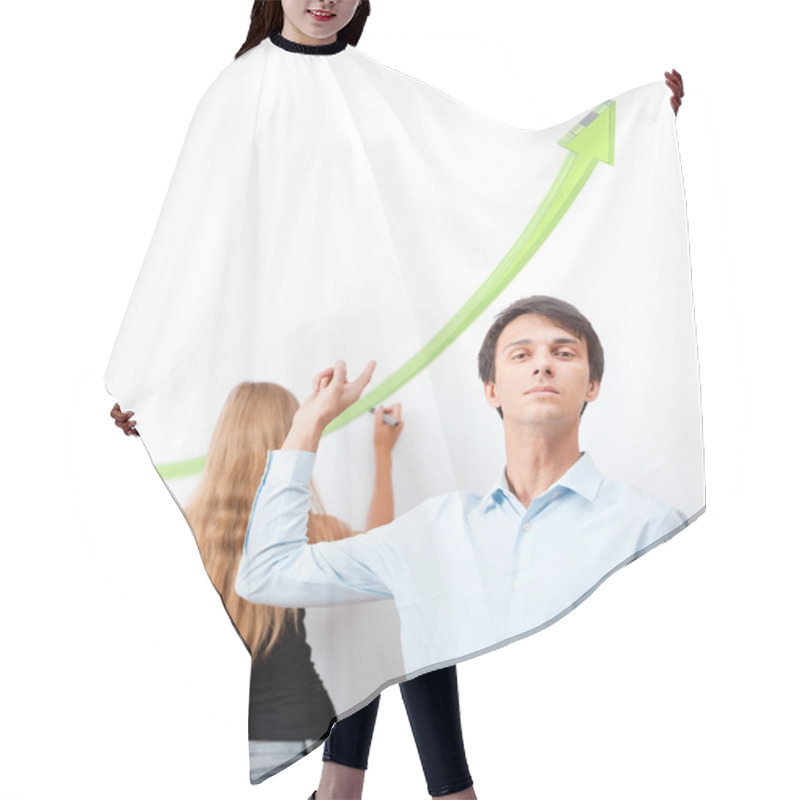 Personality  Adult Male Teacher Explaining Financial Risks And Way To Success Hair Cutting Cape