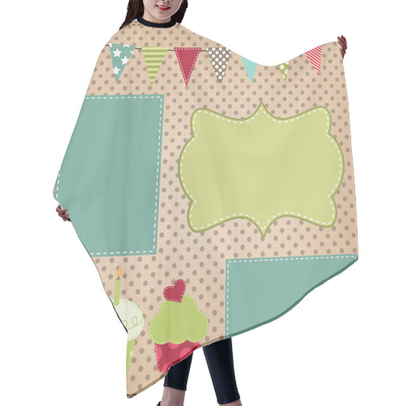 Personality  Cupcake Template With Bunting Or Flags Hair Cutting Cape