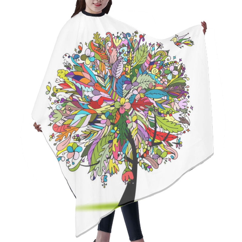 Personality  Tropical Floral Tree For Your Design Hair Cutting Cape