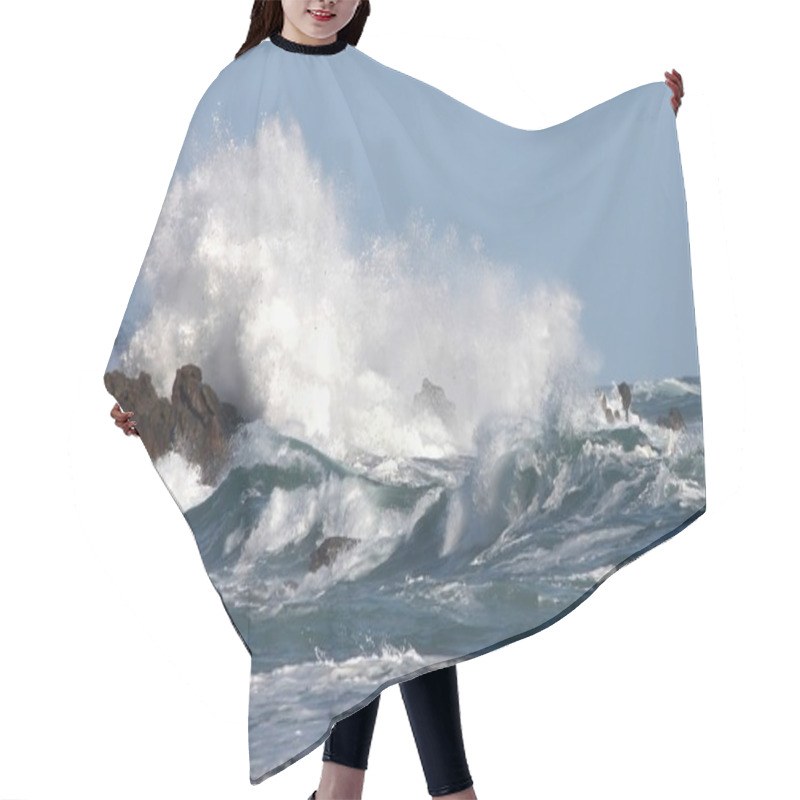 Personality  Stormy Sea And Waves Hair Cutting Cape