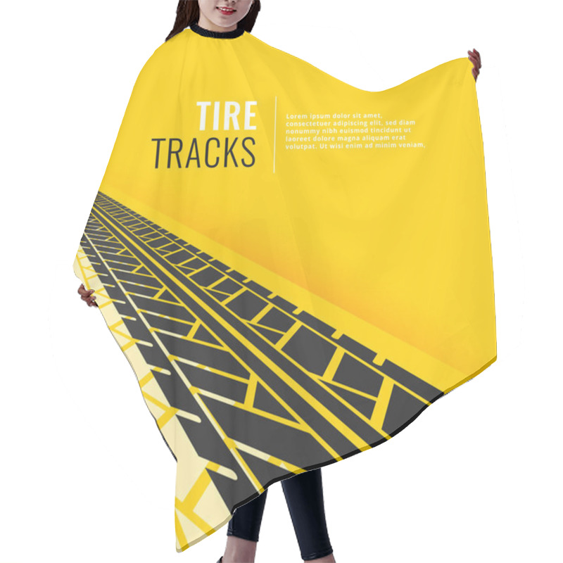 Personality  Tire Tracks In Perspective Om Yellow Background Hair Cutting Cape