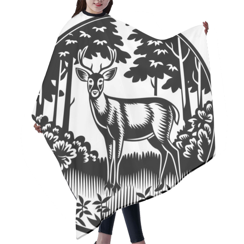 Personality  A Stunning Silhouette Of A Deer, Showcasing Its Elegance And Natural Beauty, Symbolizing The Serenity Of The Wilderness. Perfect For Nature-inspired Art, Wildlife Themes, Or Minimalist Decor. Hair Cutting Cape