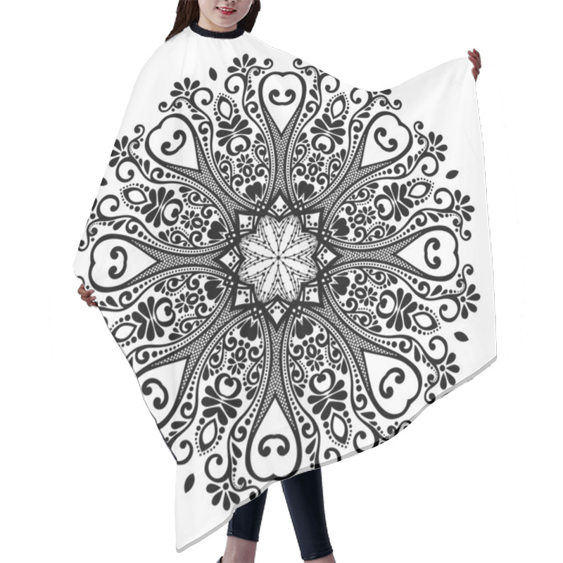 Personality  Monochrome Contour Mandala Hair Cutting Cape