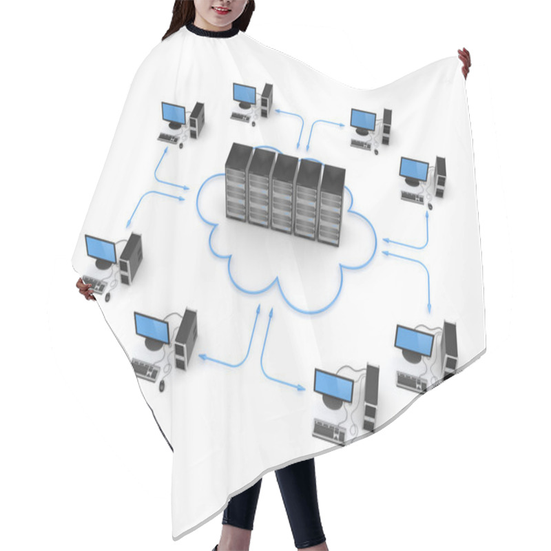 Personality  Cloud Computing Concept. Hair Cutting Cape