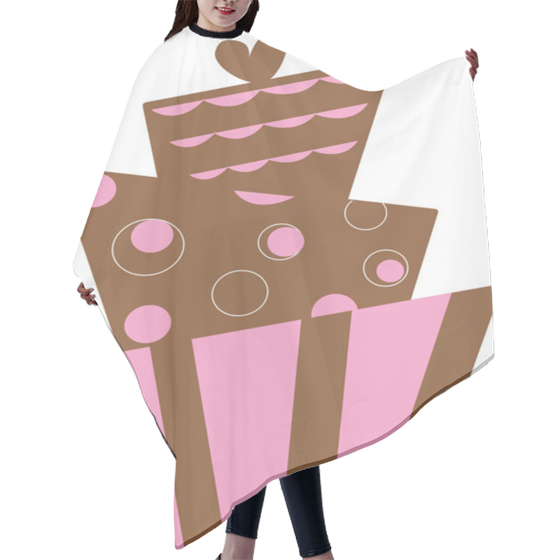 Personality  Clipart Illustration Of A Funky Modern Cake Design Hair Cutting Cape