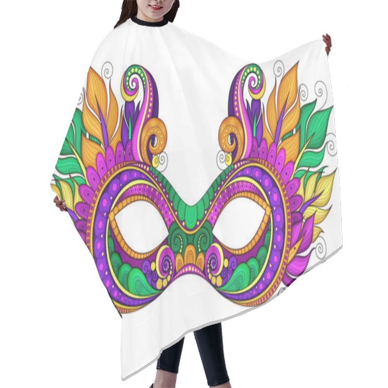 Personality  Ornate Mardi Gras Carnival Mask Hair Cutting Cape