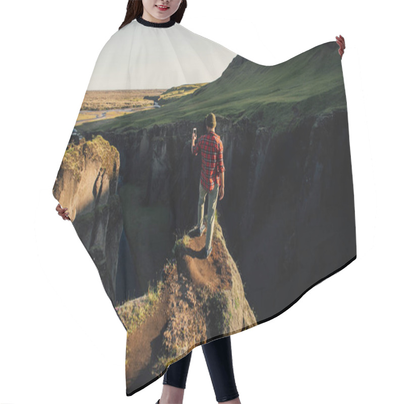 Personality  Cool Millennial Hipster Traveler In Mountain Trip Hair Cutting Cape