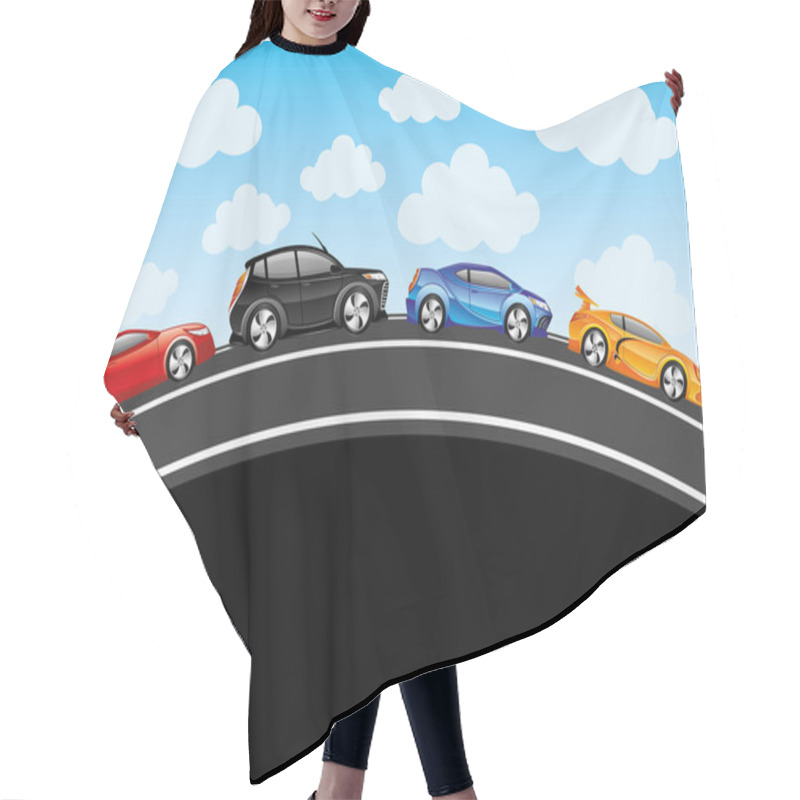 Personality  Vector Illustration. Cars. Hair Cutting Cape