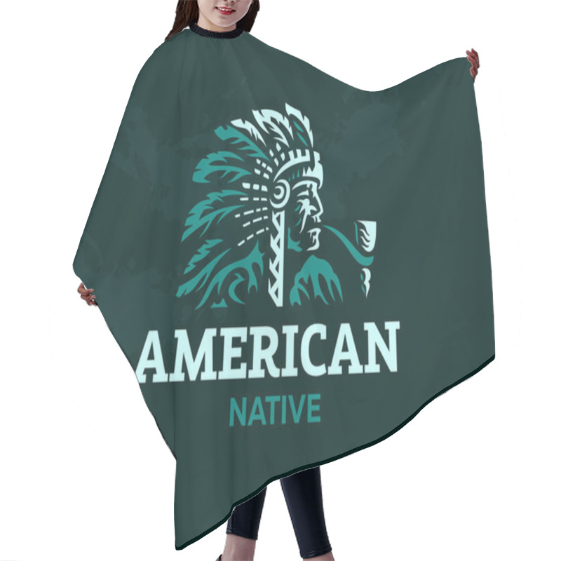 Personality  American Indian. Vector Illustration. Hair Cutting Cape