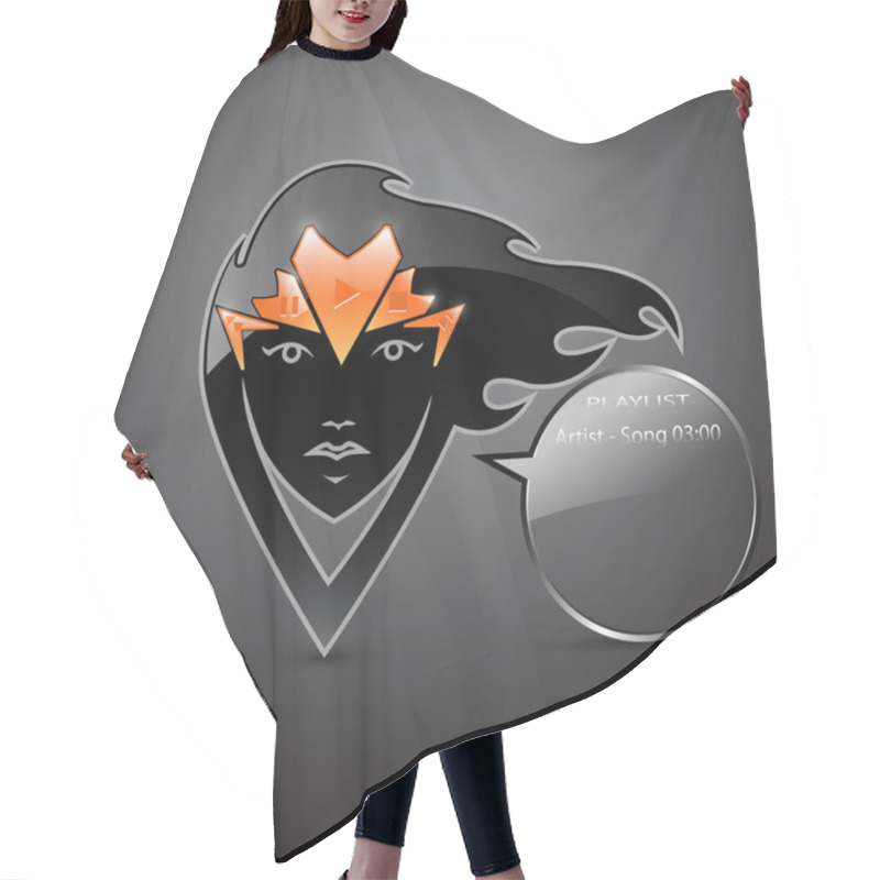 Personality  Player Mars Girl Interface, Vector Hair Cutting Cape