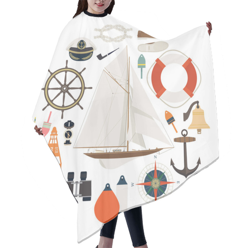 Personality  Different Nautical Items Hair Cutting Cape