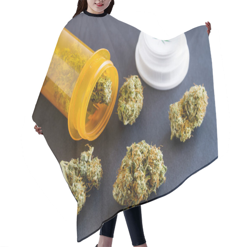 Personality  Medical Marijuana Buds On Black Background Hair Cutting Cape