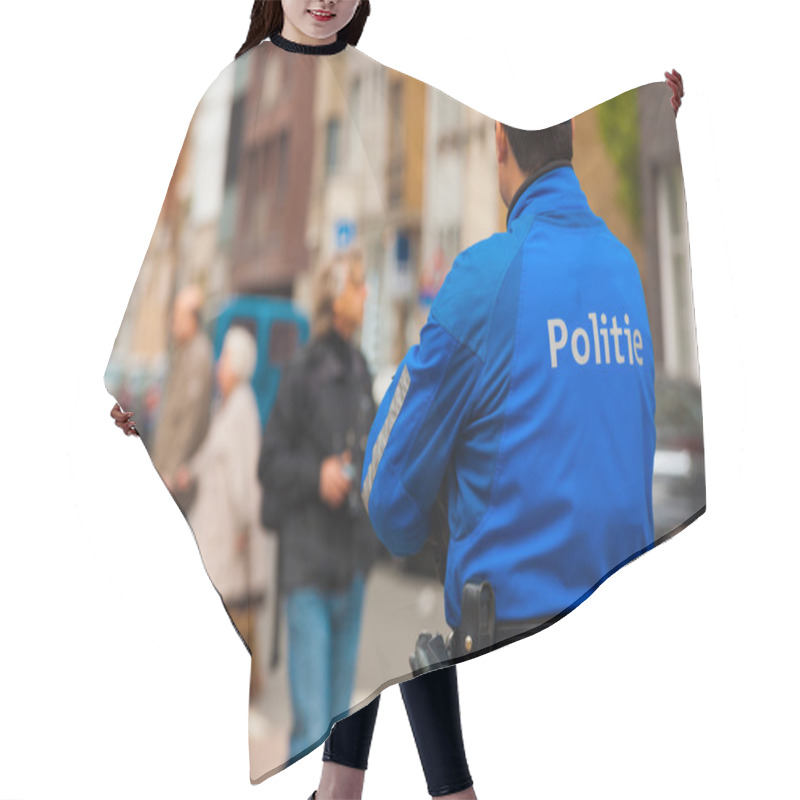 Personality  European Police Blue Uniform Back One Hair Cutting Cape