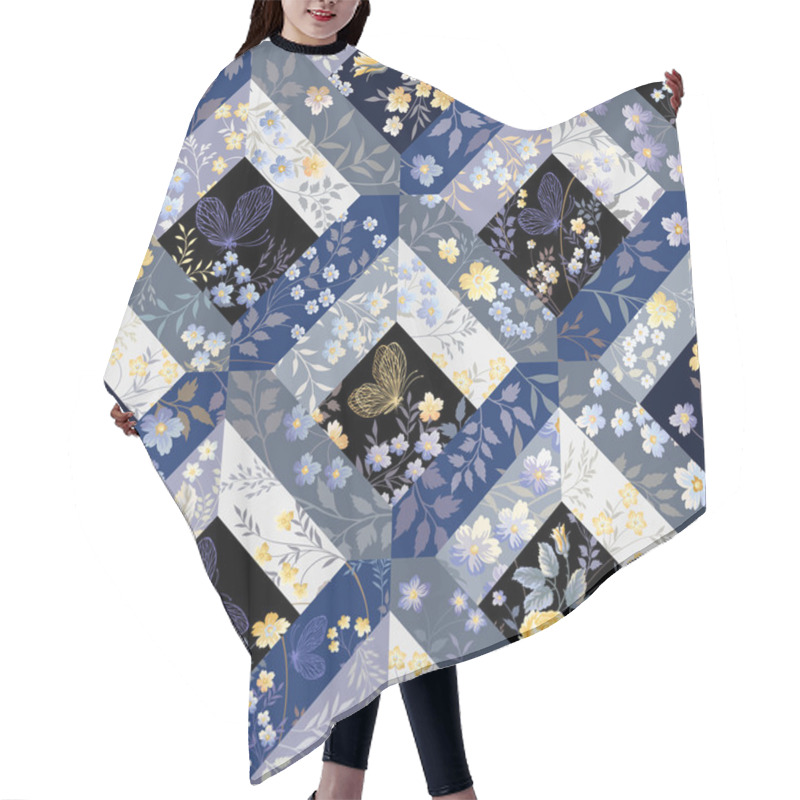 Personality  Seamless Patchwork Pattern Hair Cutting Cape