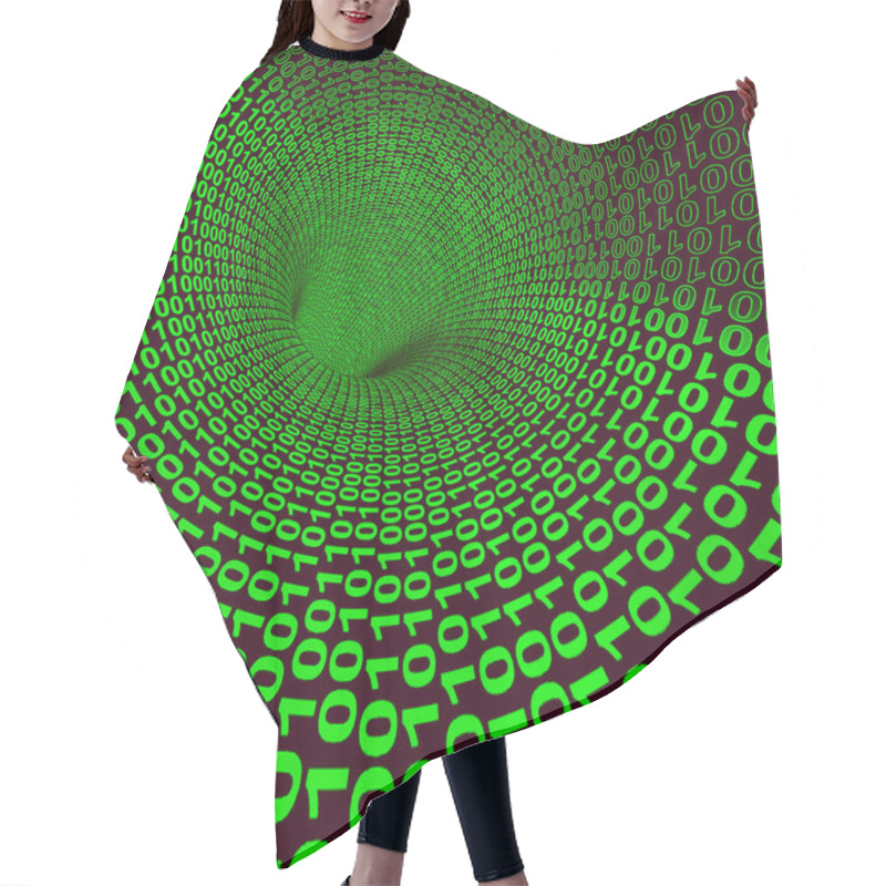 Personality  Abstract Binary Code Tunnel Showing Technology And Computing Hair Cutting Cape