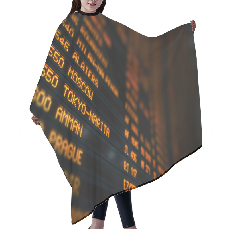 Personality  Airport Departure Display Hair Cutting Cape