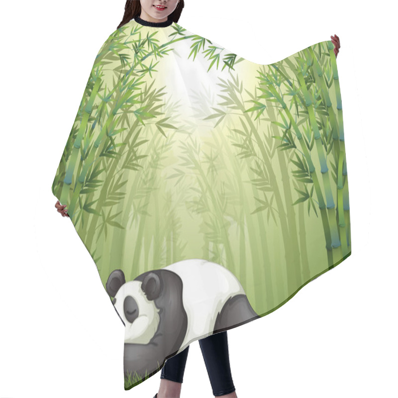 Personality  A Panda Sleeping Between The Bamboo Trees Hair Cutting Cape