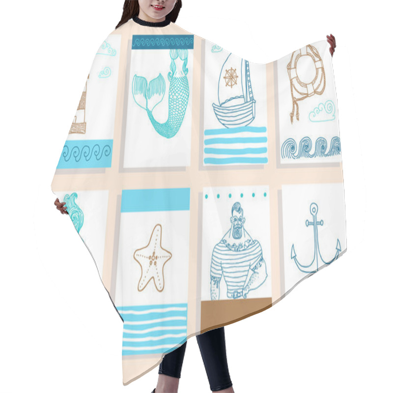 Personality  Sailor, Lighthouse, Mermaid, Ship Hair Cutting Cape