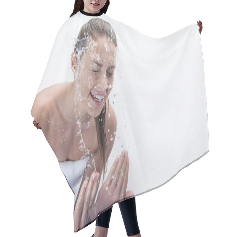 Personality  Woman Washing Face Hair Cutting Cape