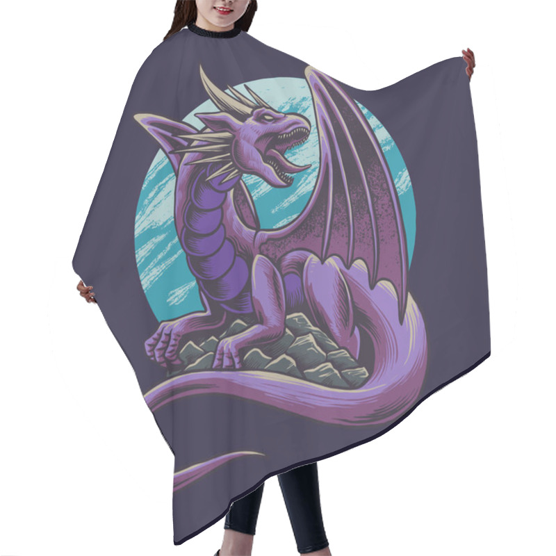 Personality  Great Monster Dragon Vector Illustration Hair Cutting Cape