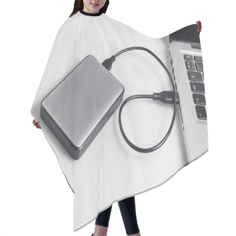 Personality  Hard Drive Connected To The Computer Hair Cutting Cape