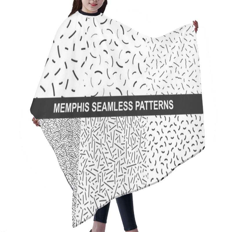 Personality  Collection Of Retro Memphis Patterns - Seamless. Hair Cutting Cape