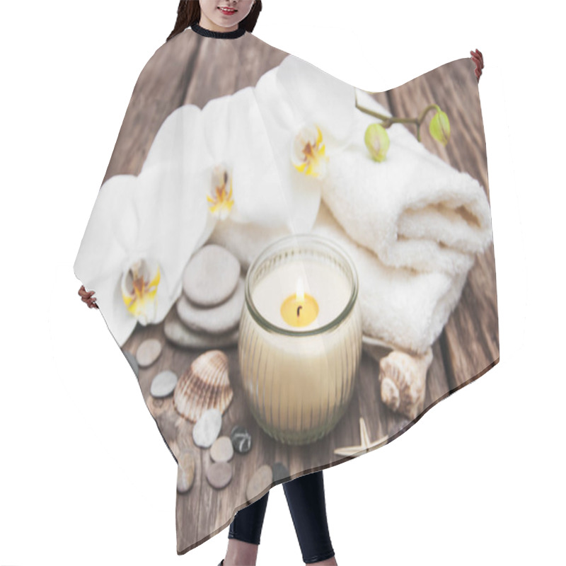 Personality  Spa Products With Orchids Hair Cutting Cape