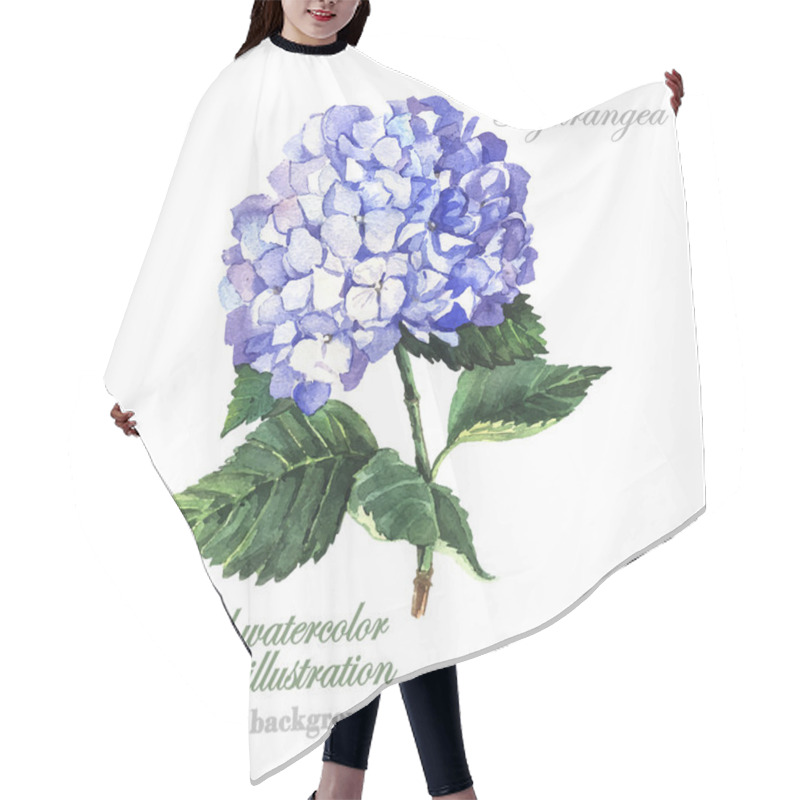 Personality  Blue Hydrangea Blossom Hair Cutting Cape