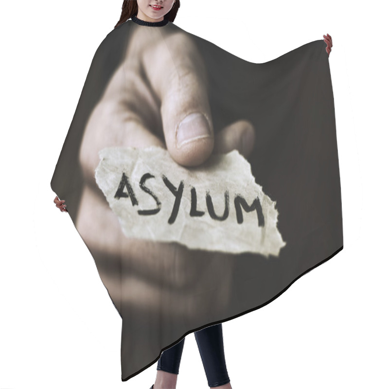 Personality  Piece Of Paper With The Word Asylum Hair Cutting Cape