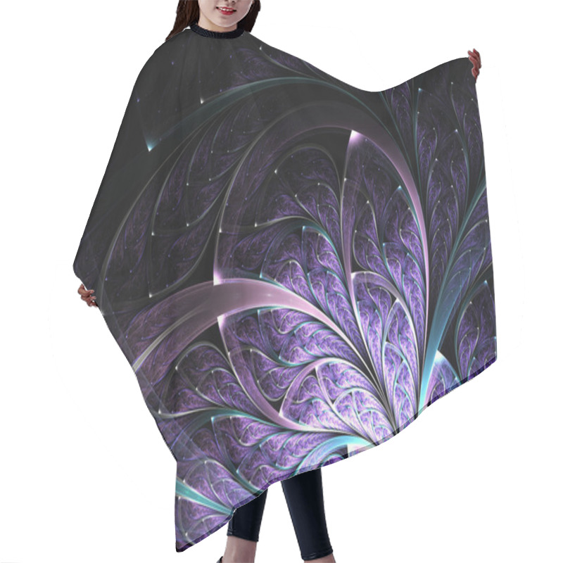 Personality  Dark Fractal Flower, Digital Artwork For Creative Graphic Design Hair Cutting Cape