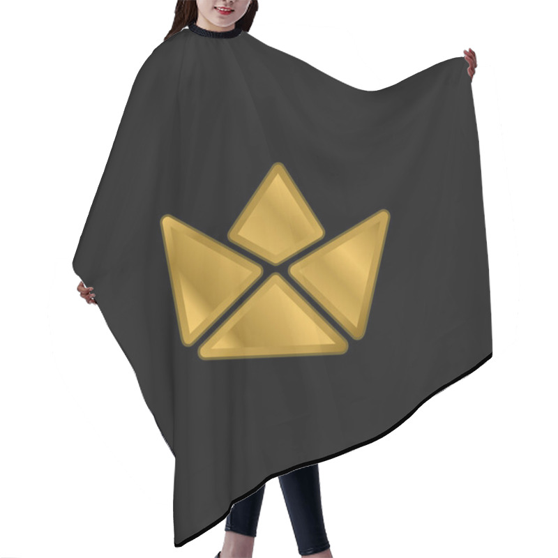 Personality  Boat Gold Plated Metalic Icon Or Logo Vector Hair Cutting Cape