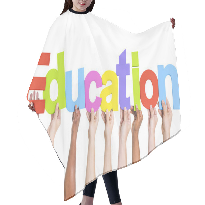 Personality  Hands Holding Word Education Hair Cutting Cape