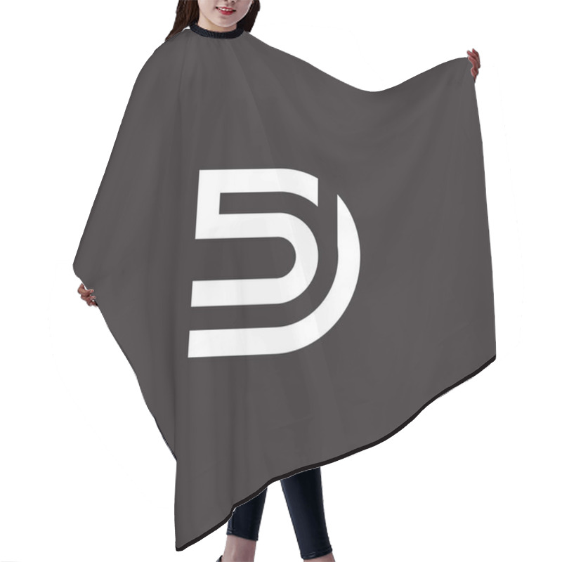 Personality  Abstract Letter Sj Simple Geometric Line Logo Vector Hair Cutting Cape