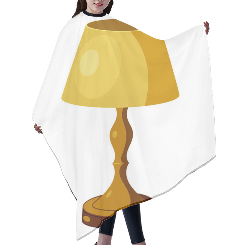 Personality  Yellow Lamp With Shade. Eps10 Hair Cutting Cape