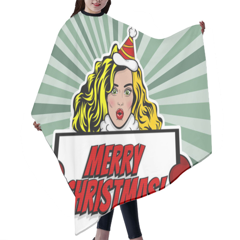 Personality  Woman Pop Art Greeting Christmas Hair Cutting Cape