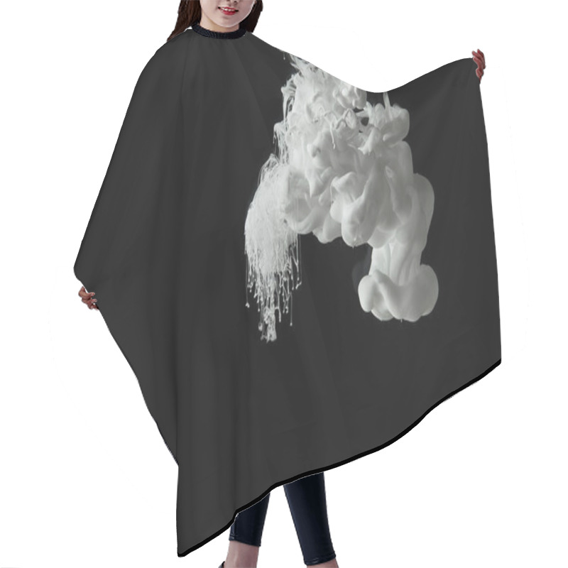 Personality  White Paint Splash Flowing In Water On Black Background Hair Cutting Cape