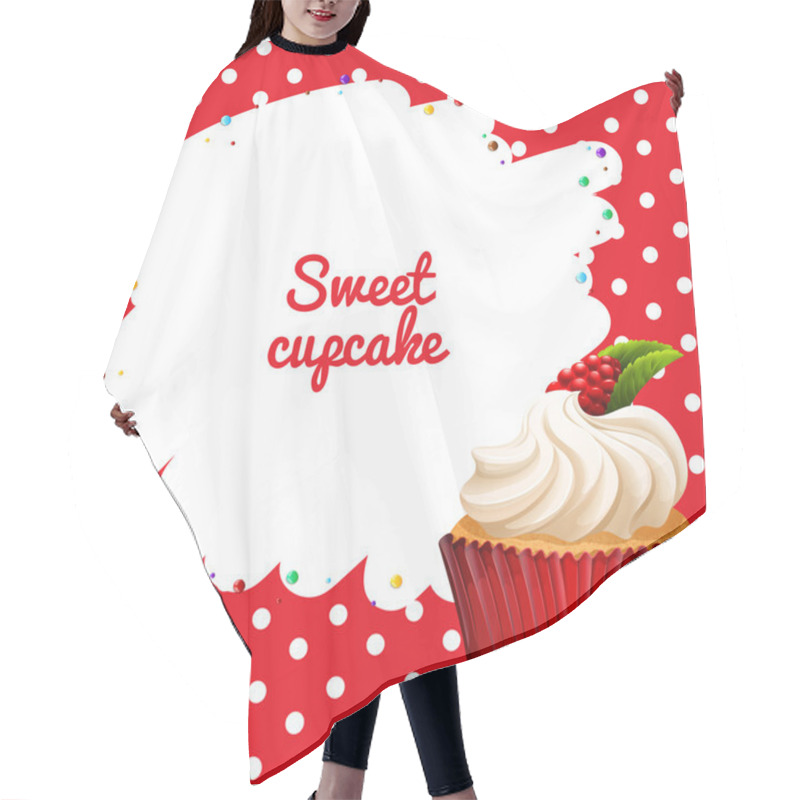 Personality  Cupcake With Rasberry Topping Hair Cutting Cape