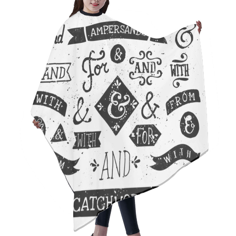 Personality  Hand Drawn Ampersands And Catchwords Hair Cutting Cape