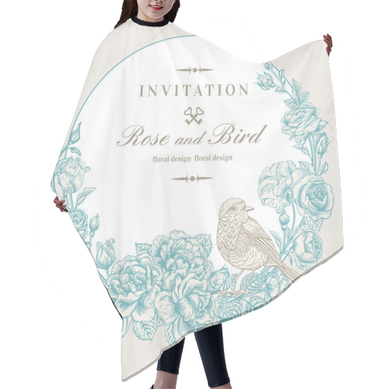 Personality  Frame With Roses And Bird Hair Cutting Cape