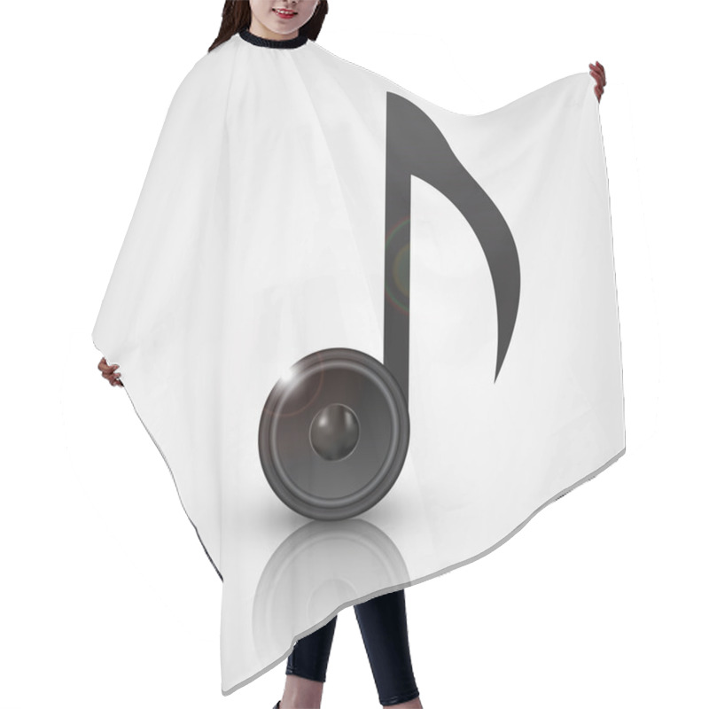 Personality  Vector Abstract Note With Speaker. Hair Cutting Cape