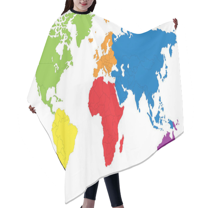 Personality  World Map Hair Cutting Cape