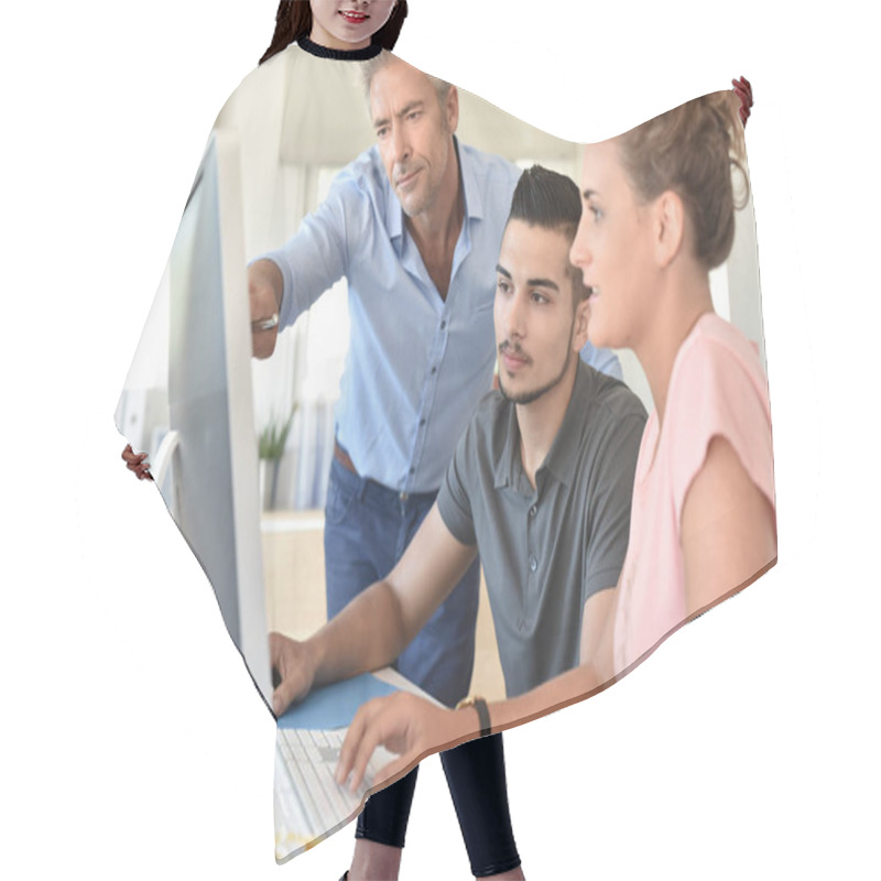 Personality  Students In Business Class  Hair Cutting Cape